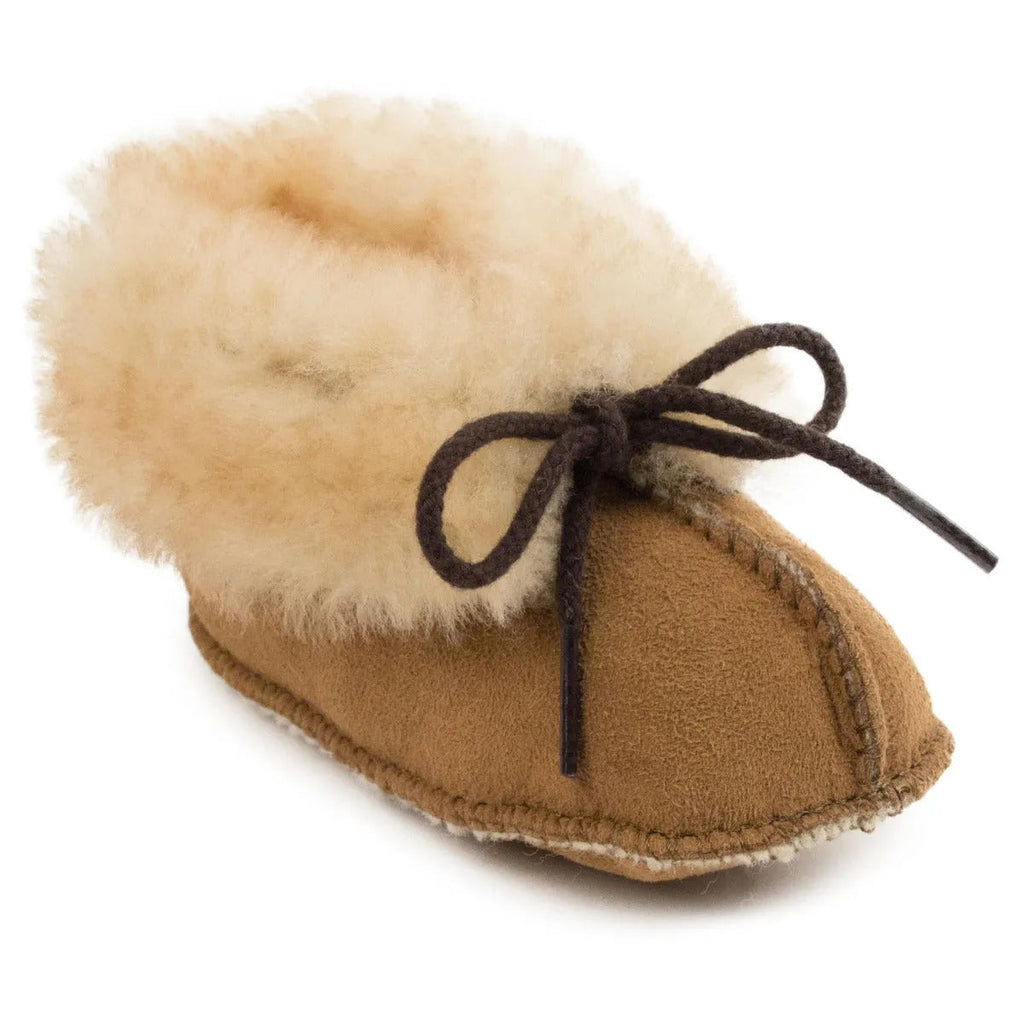 Minnetonka Sheepskin Bootie - Infant Slippers Tan