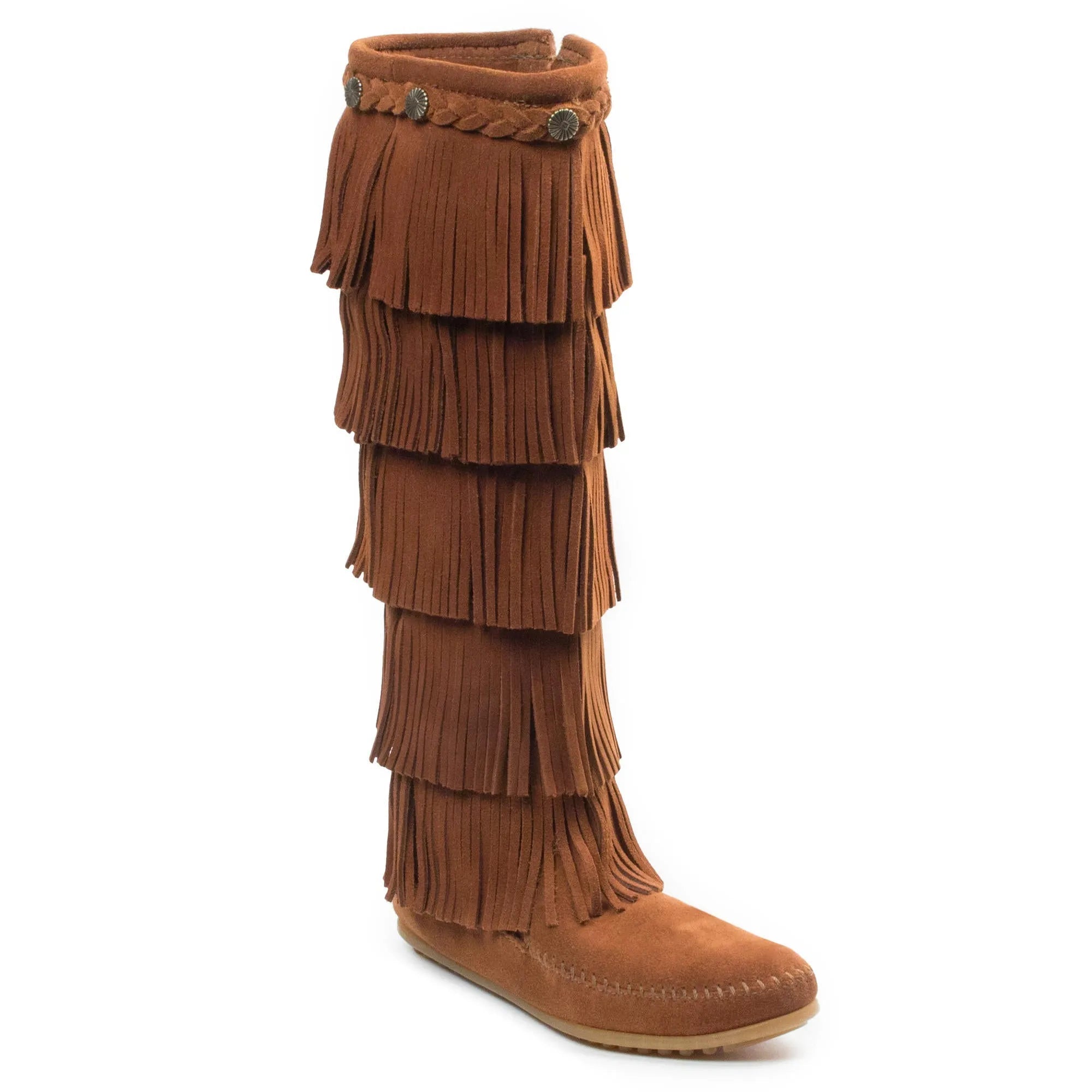 Minnetonka 5-Layer Fringe Boot - Womens Boots Brown Regular