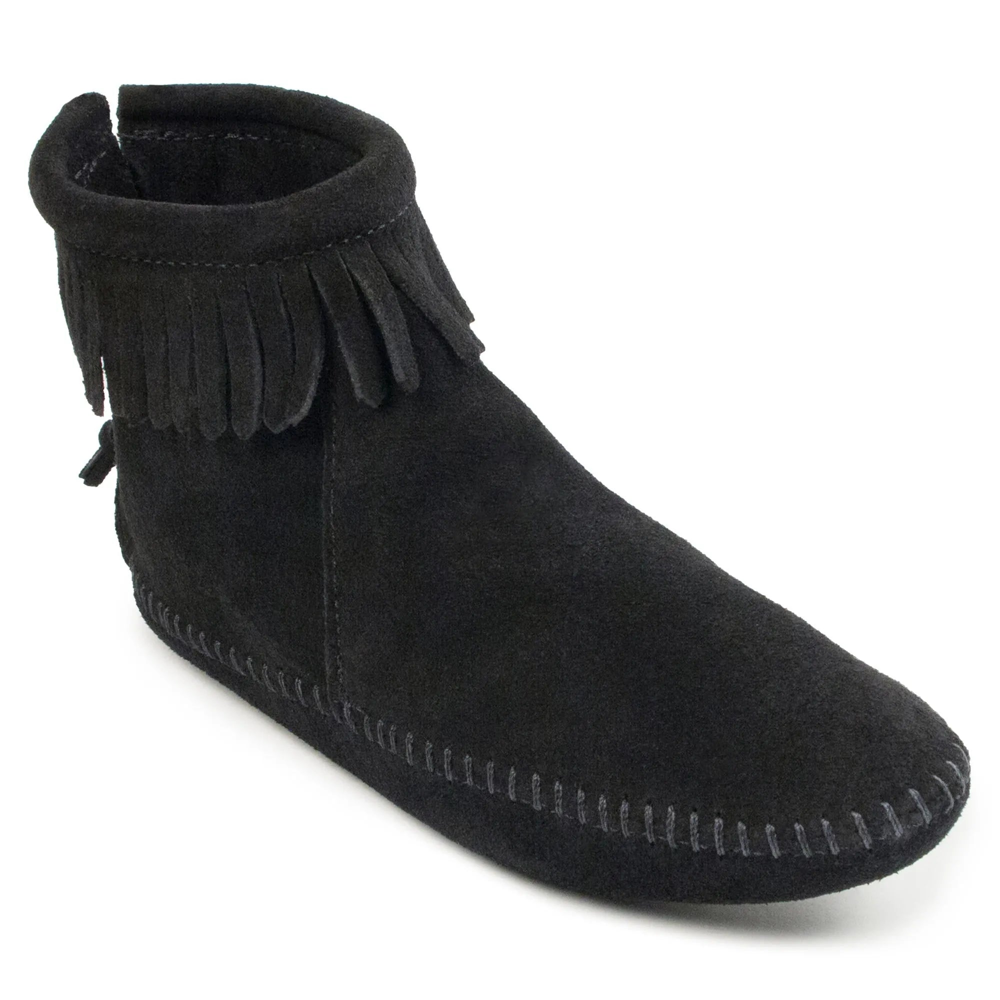 Minnetonka Back Zipper Softsole Boot - Womens Boots Black Regular