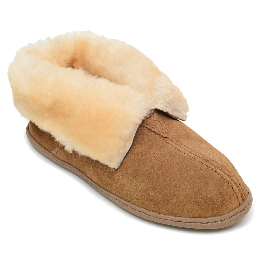 Minnetonka Sheepskin Ankle Boot - Womens Slipper Tan
