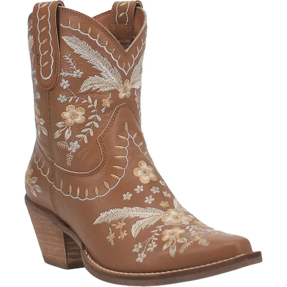 Dingo Primrose - Womens Ankle Cowgirl Boots Brown Regular
