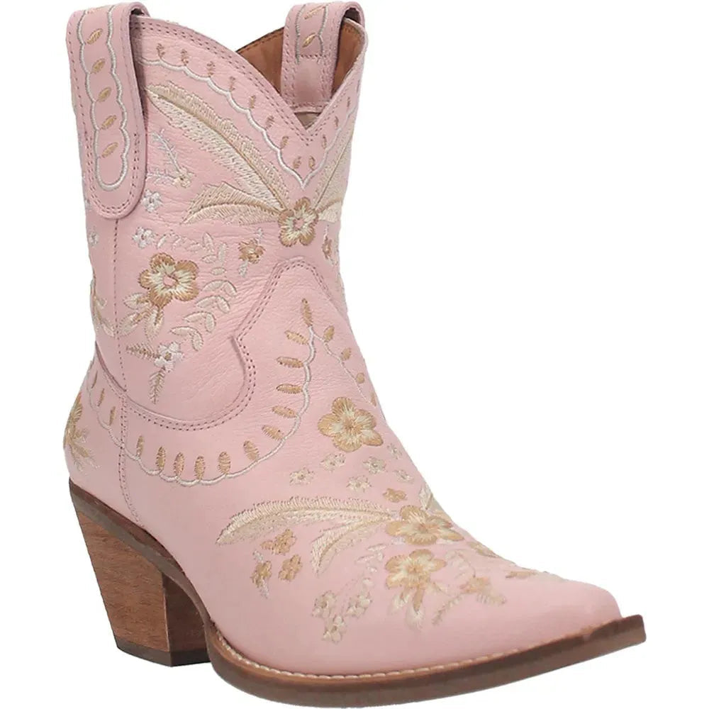 Dingo Primrose - Womens Ankle Cowgirl Boots Pink Regular
