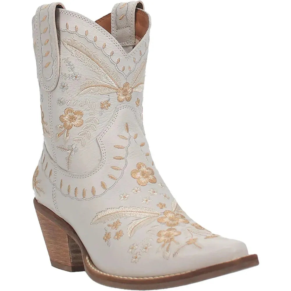 Dingo Primrose - Womens Ankle Cowgirl Boots White Regular