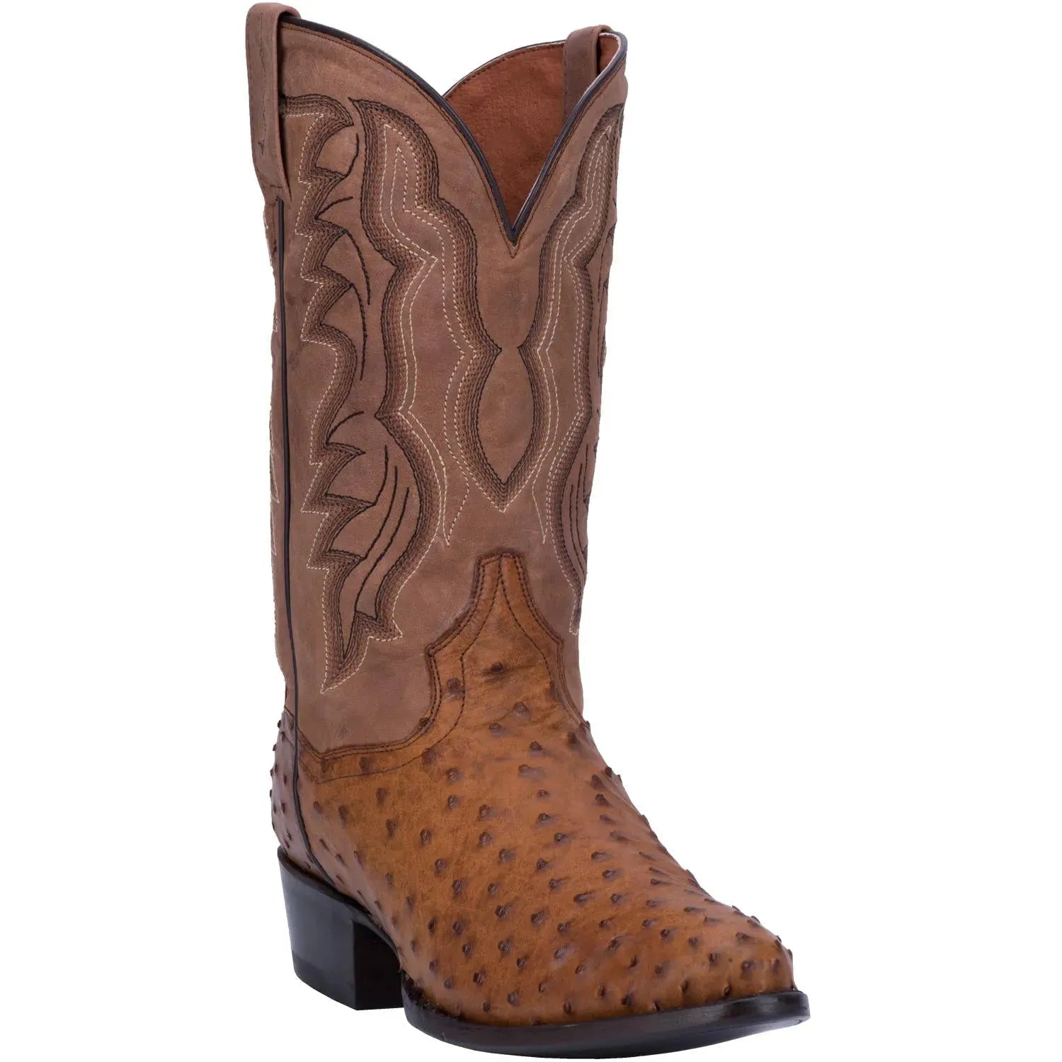 Dan Post Tempe - Mens Ostrich Leather Cowboy Boots Brown