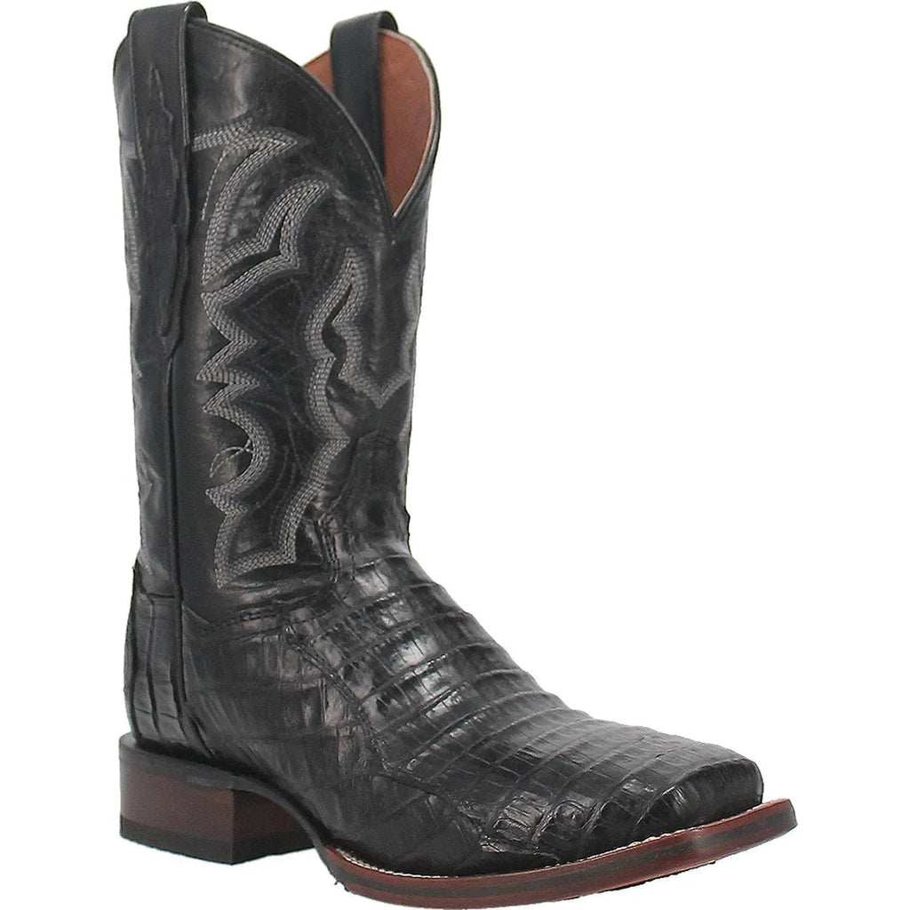Dan Post Kingsly - Mens Caiman Skin Leather Cowboy Boots Black