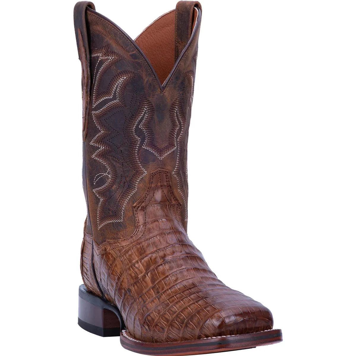 Dan Post Kingsly - Mens Caiman Skin Leather Cowboy Boots Chocolate