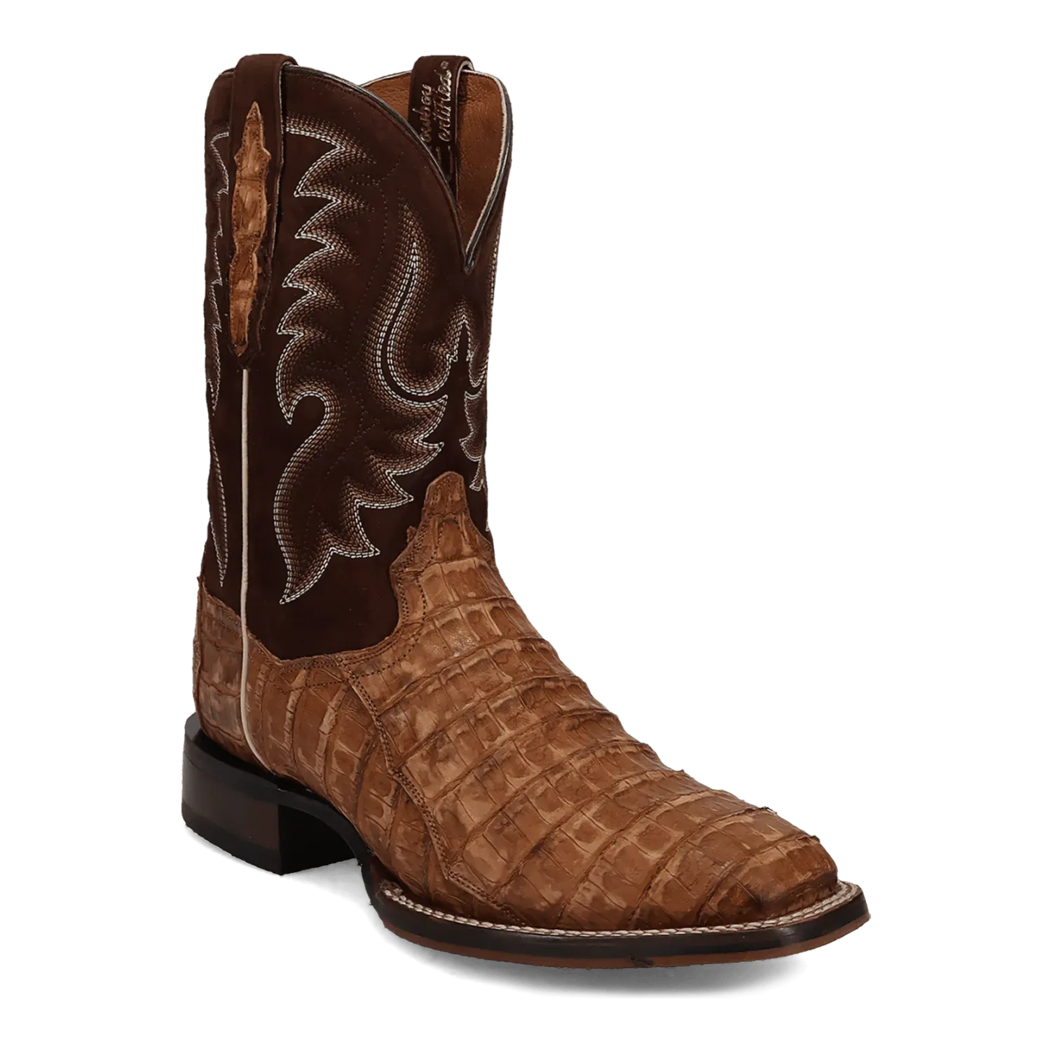 Dan Post Leon - Men's Caiman Leather Cowboy Boots Brass