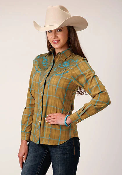 Roper 1714 Fancy Applique (Butterscotch) - Women's Western Shirt Butterscotch