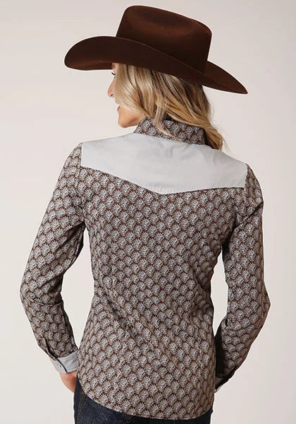 Roper 1199 Teardrop Print (Grey) - Women's Western Shirt