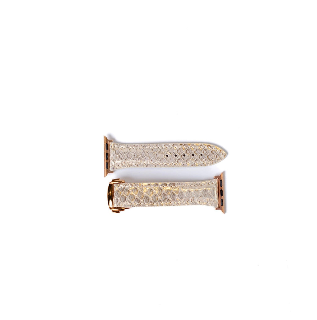 Apple Watch Band, Metallic Gold Python