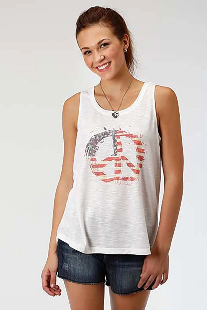 Roper Americana Peace (White) - Women's Tank Top White