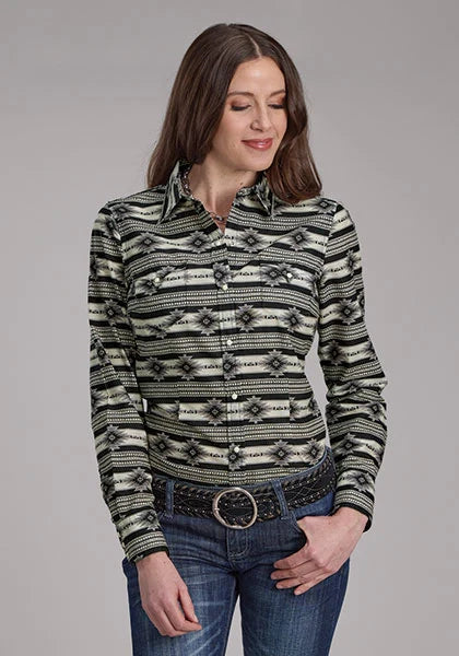 Roper 2182 Santa Fe Aztec (Black) - Women's Western Shirt Black