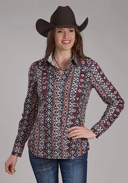 Roper 2178 Winter Aztec (Black) - Women's Western Shirt Black