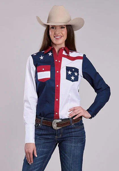 Roper Colorblock Americana (Multi) - Women's Western Shirt Multi