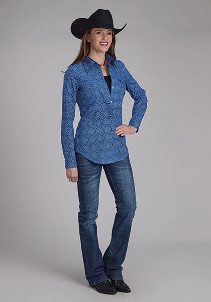 Roper 2251 Sapphire Ornamental (Blue) - Women's Western Shirt
