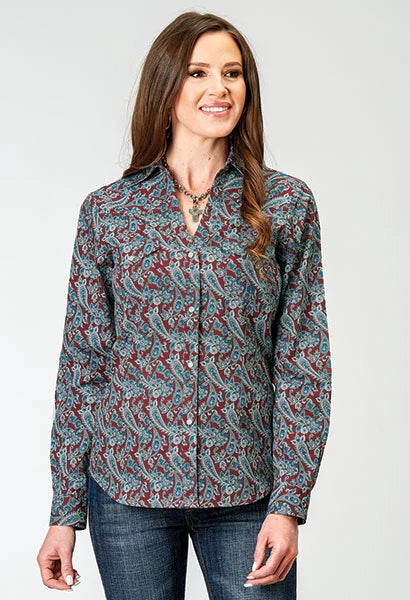 Roper 1935 Red River Paisley (Red) - Women's Western Shirt Red