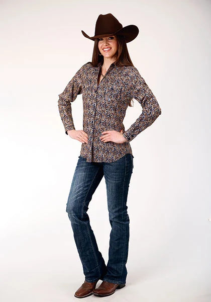 Roper 1841 Vintage Paisley (Brown) - Women's Western Shirt