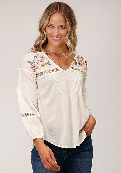 Roper 1597 Voile (White) - Women's Western Blouse White
