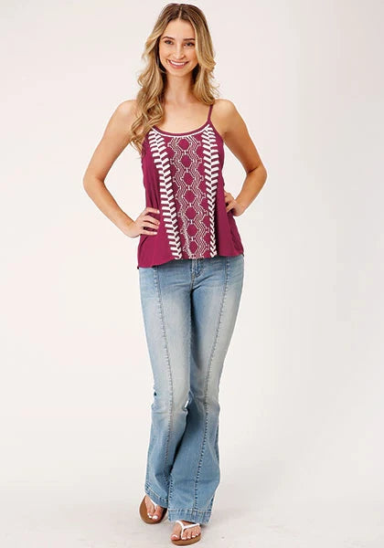 Roper 1529 Embroidery (Red) - Women's Tank Top