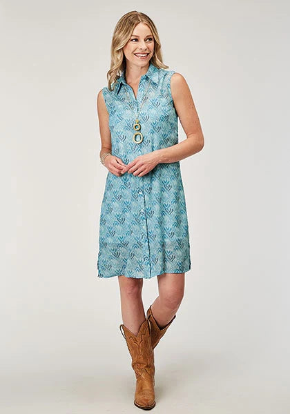 Roper 1978 Ikat Chevron (Blue) - Women's Dress Blue