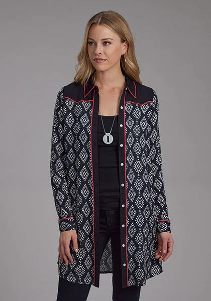 Roper 2133 Black Ikat (Black) - Women's Dress Black