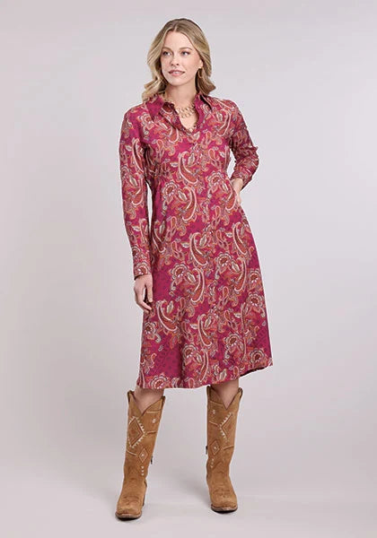 Roper 2612 Banana Paisley (Red) - Women's Dress Red