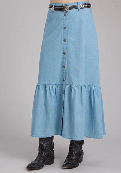 Roper 2337 Solid Denim (Blue) - Women's Skirt Blue