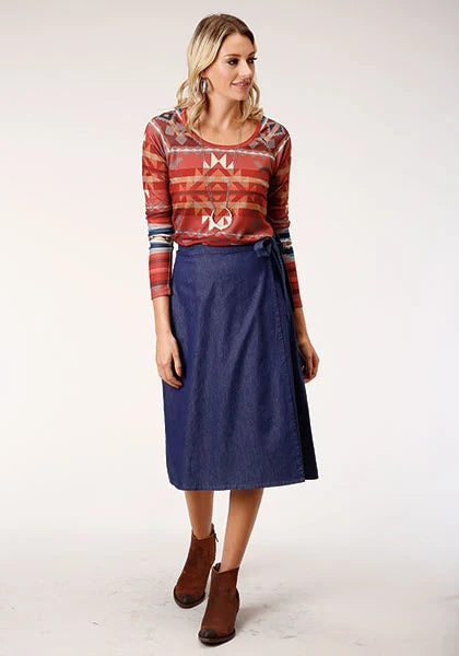 Roper 1283 5.5 Oz Indigo Denim (Blue) - Women's Skirt
