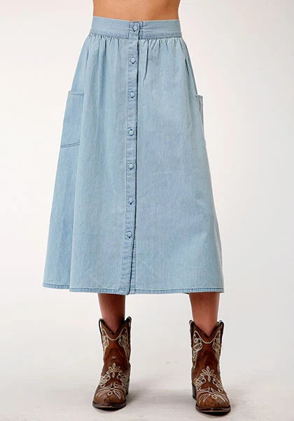 Roper 1789 Long Denim (Blue) - Women's Skirt Blue