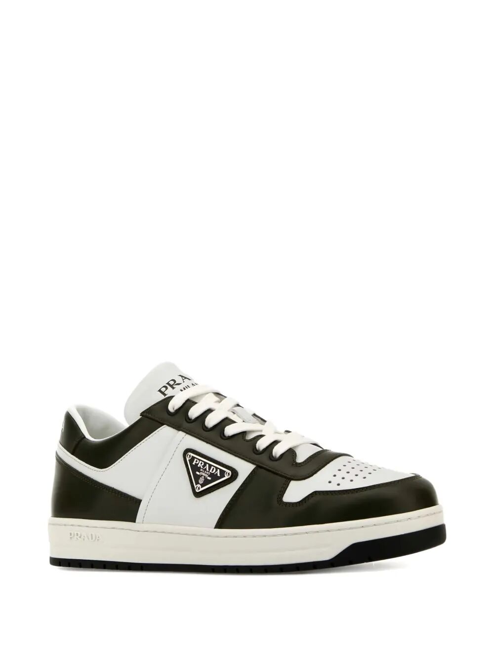 Prada Men Downtown Two-Tone Leather Sneakers