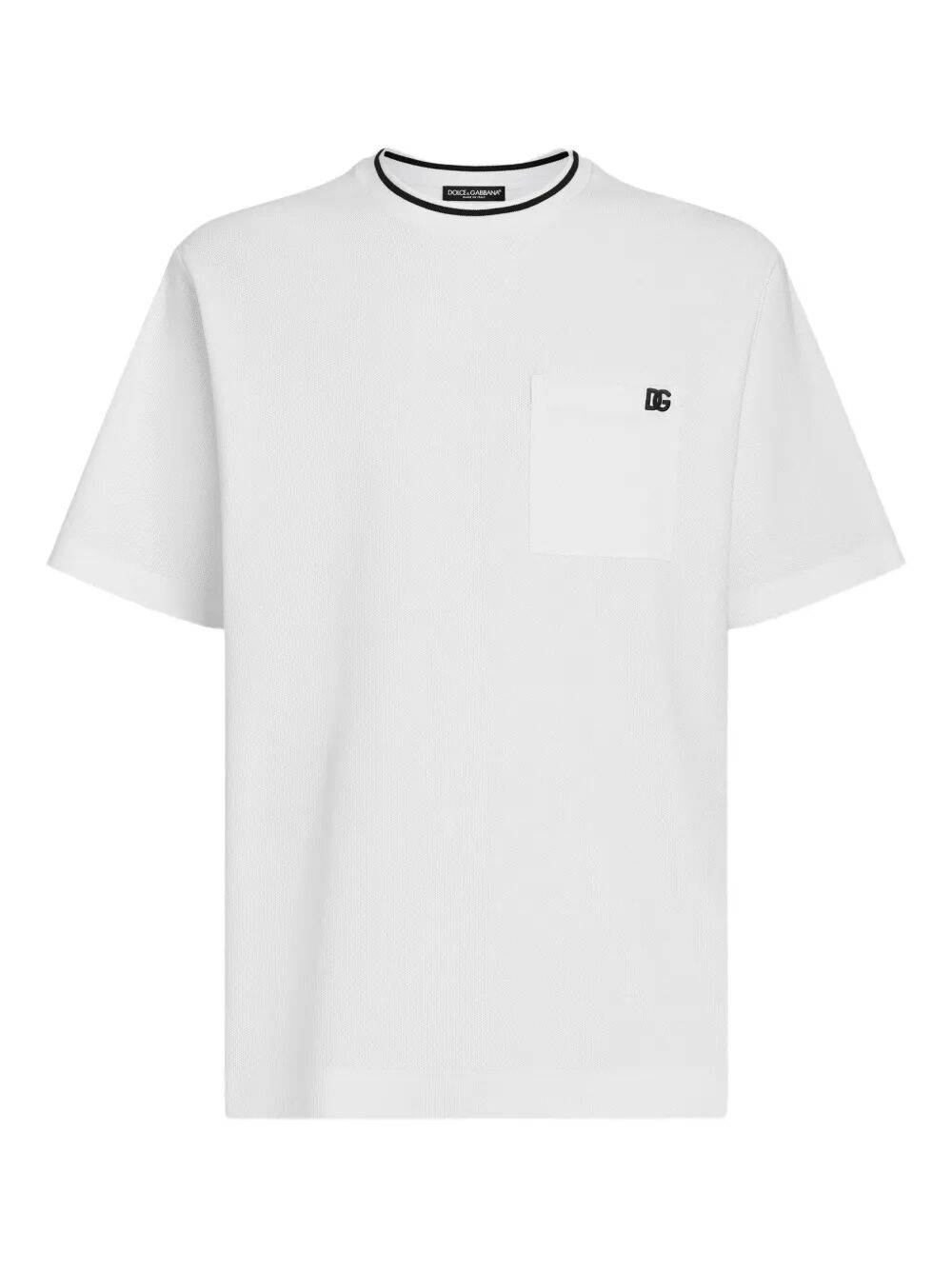 Dolce & Gabbana Men Cotton Piqué T-Shirt With Contrasting Collar