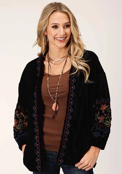 Roper 1421 Floral Velvet (Black) - Women's Jacket Black