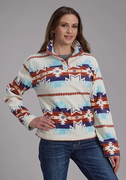 Roper 2322 Aztec (White) - Women's Fleece Pullover White