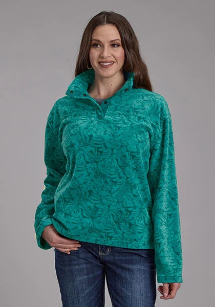 Roper 2322 Tropical Print (Green) - Women's Fleece Pullover Green