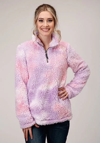 Roper 1353 Polar Tie Dye (Pink) - Women's Fleece Pullover Pink