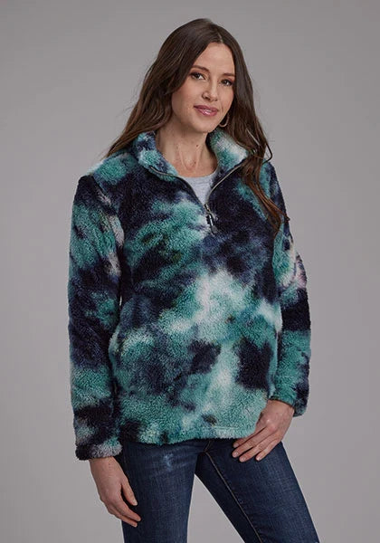 Roper 2260 Tie Dye (Blue) - Women's Fleece Pullover Blue