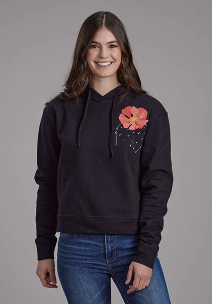 Roper 2272 Flower Print (Black) - Women's Hoodie Sweatshirt Black