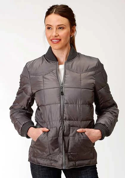 Roper 1473 Quilted Poly (Grey) - Women's Jacket Grey