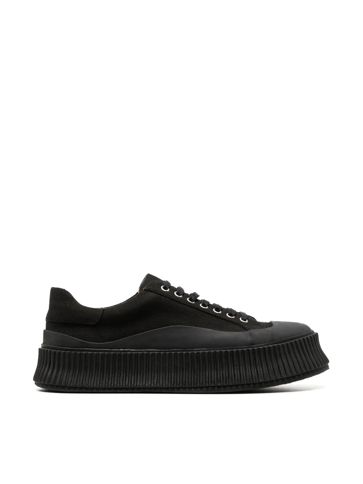Jil Sander Men Low Laced Sneakers With Vulcanized Rubber Sole