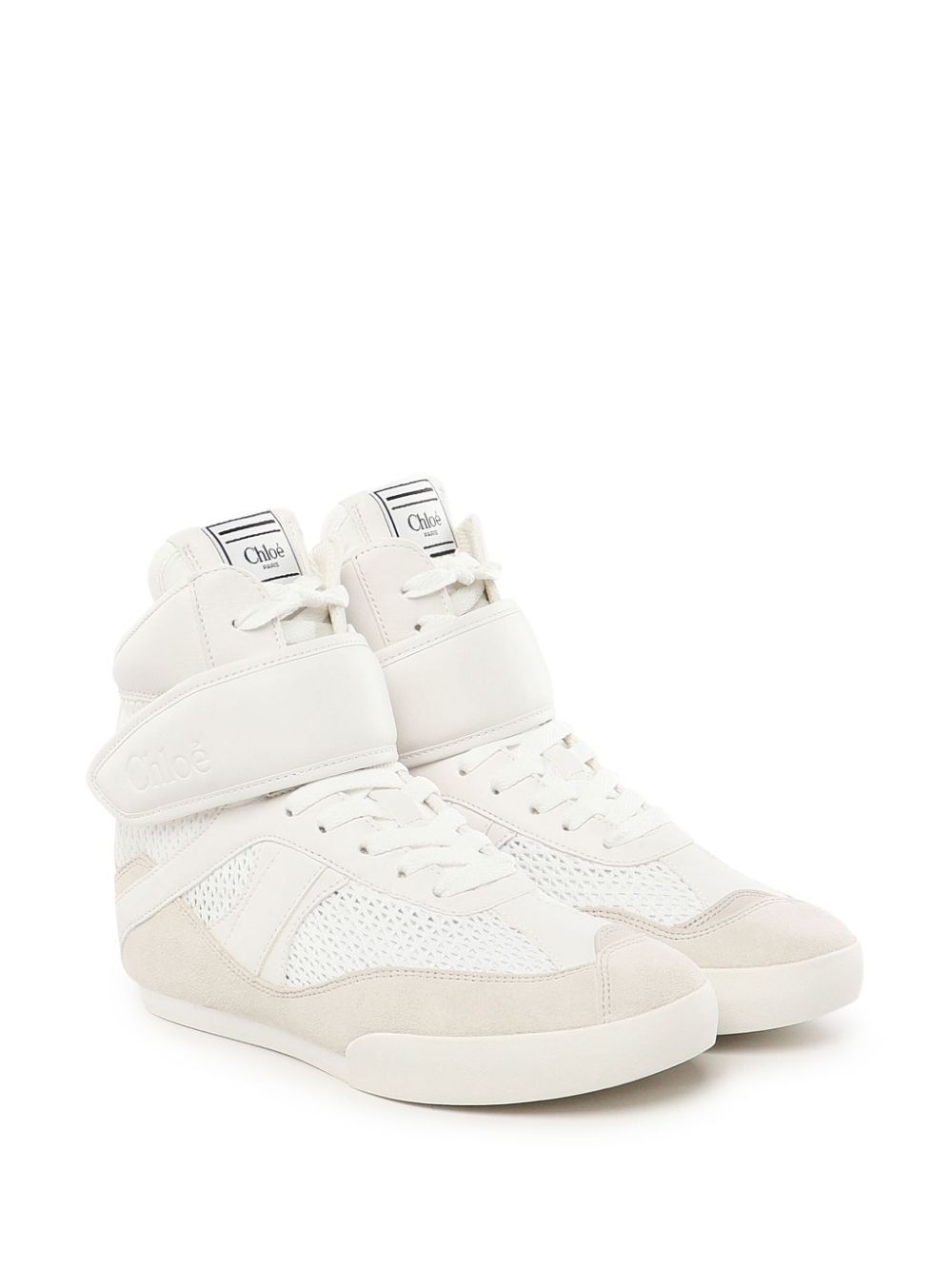 Chloe Women Mesh And Suede Kick High-Top Sneakers