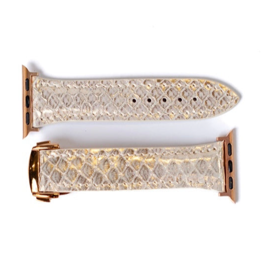 Apple Watch Band, Metallic Gold Python