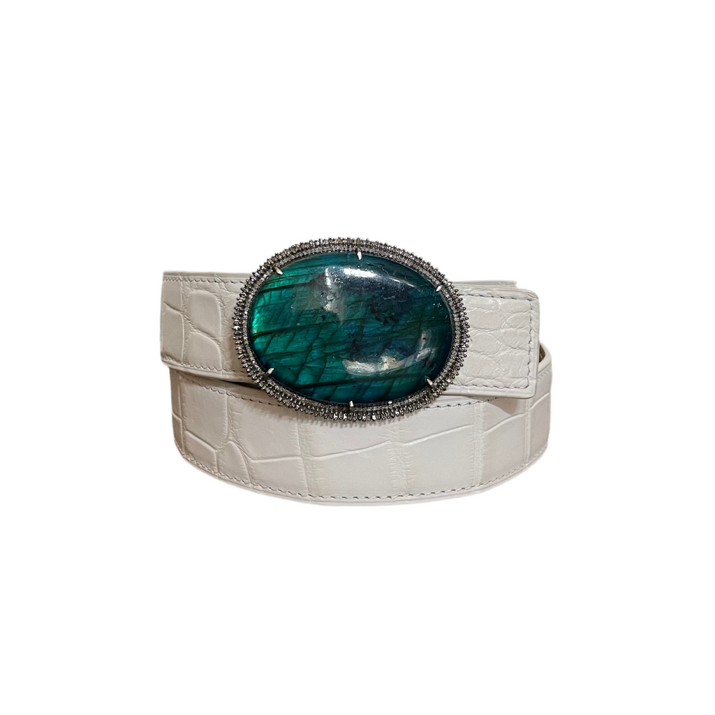 S. Carter Designs Belt Buckle, Labradorite Belt Buckle