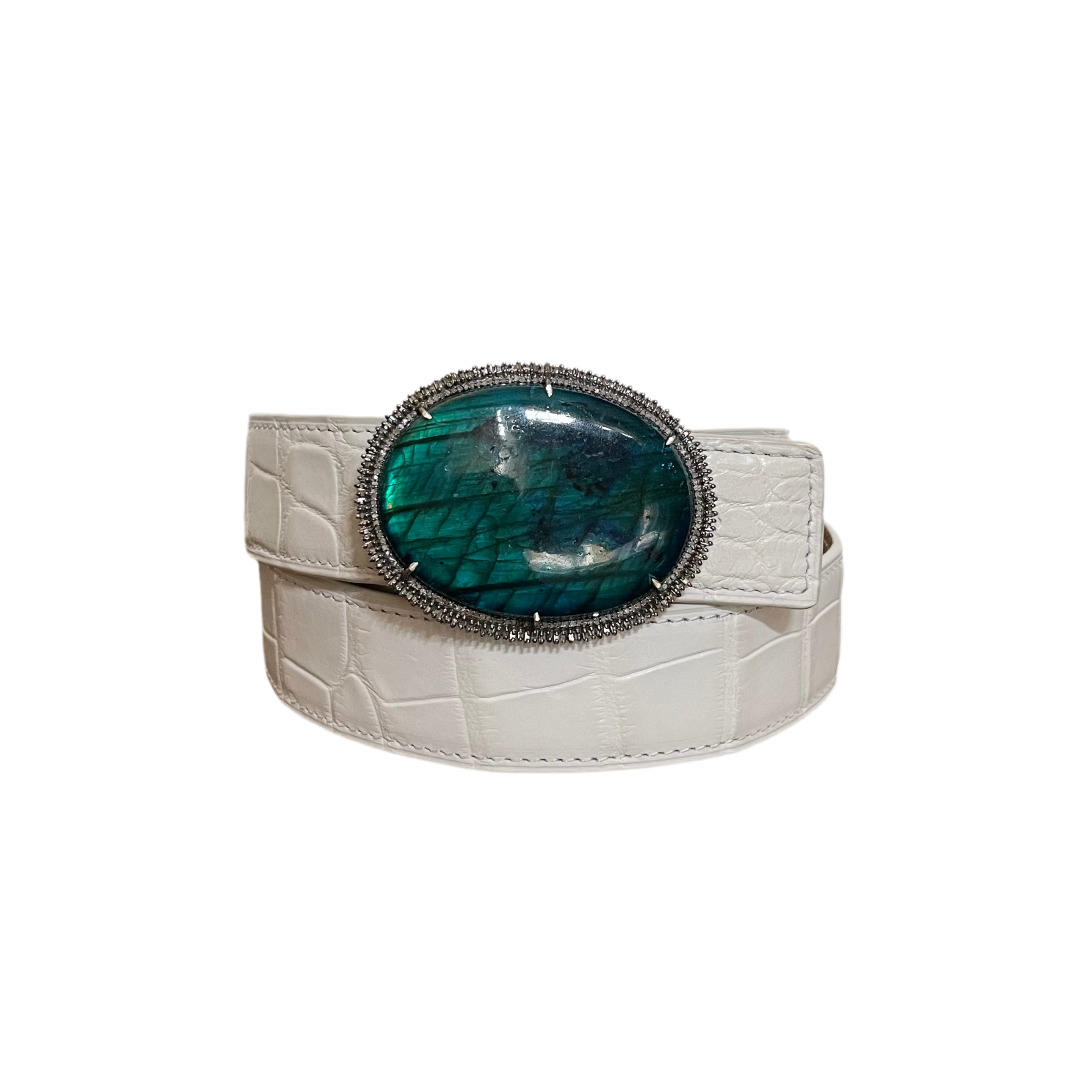 S. Carter Designs Belt Buckle, Labradorite Belt Buckle