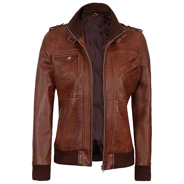 Women's Retro Flyer Original Leather Bomber Jacket