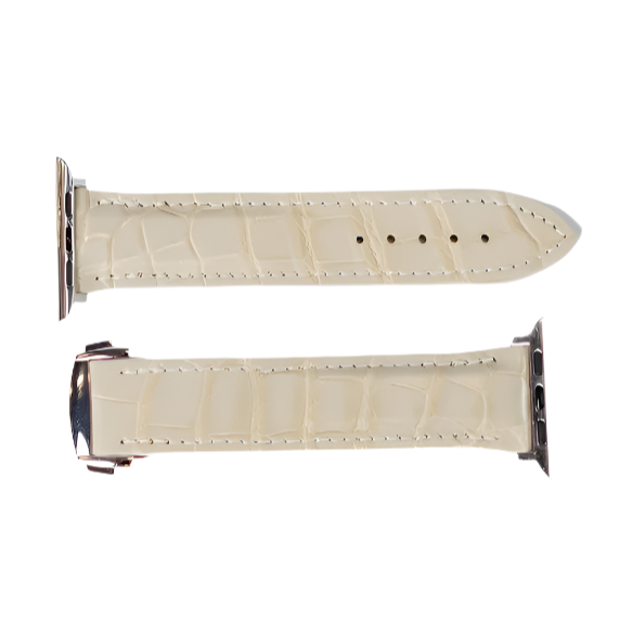 Apple Watch Band, White Bone Matte Alligator