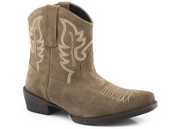Roper Dusty II (Tan) - Women's Ankle Cowgirl Boot Tan Regular