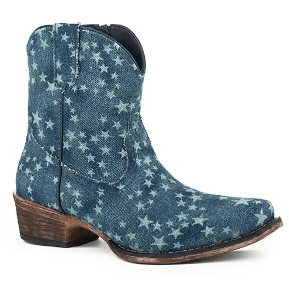 Roper Merica (Blue) - Women's Denim Cowgirl Boot Denim Regular