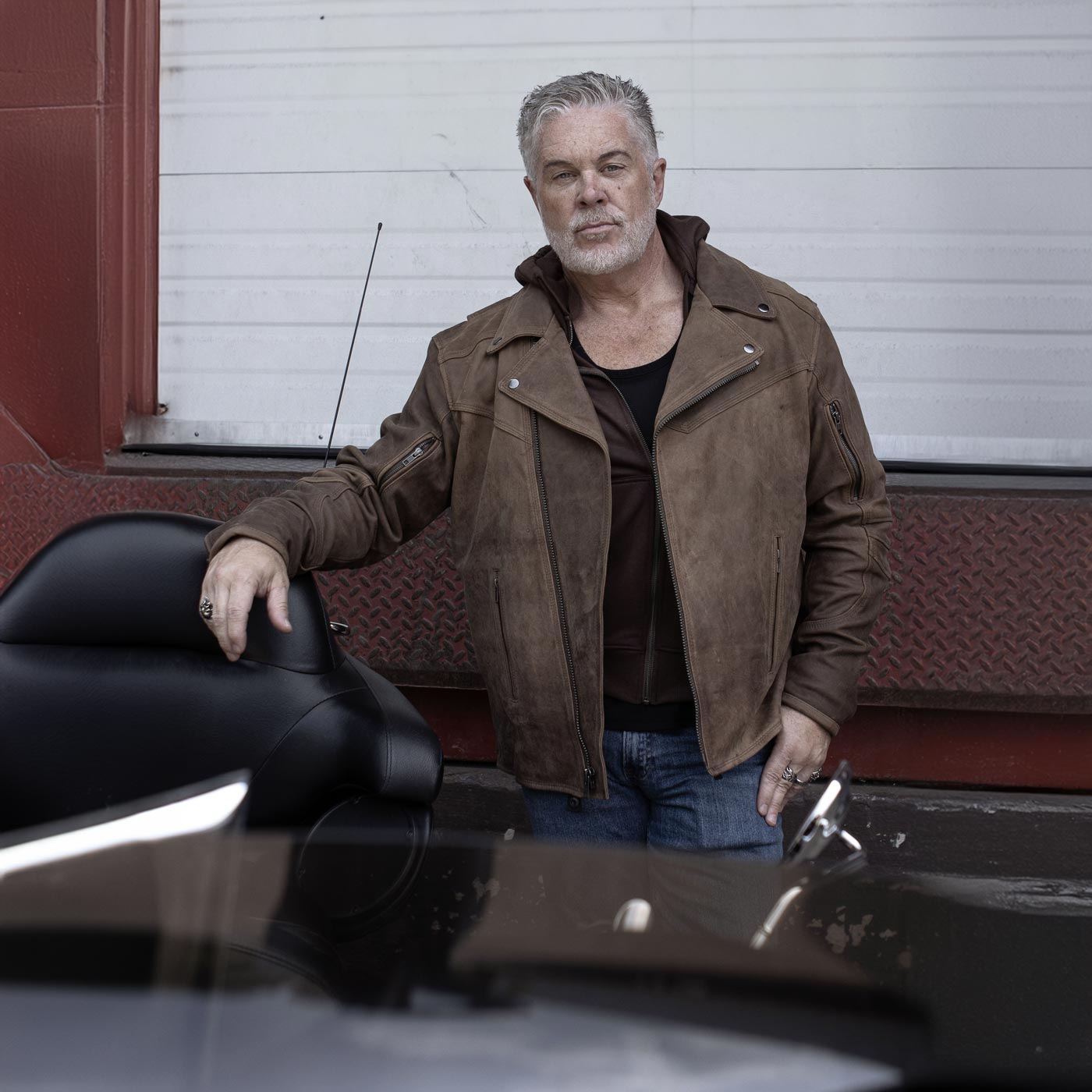 Men's Vintage Crazy Horse Brown Leather Jacket w/ Removable Hoodie