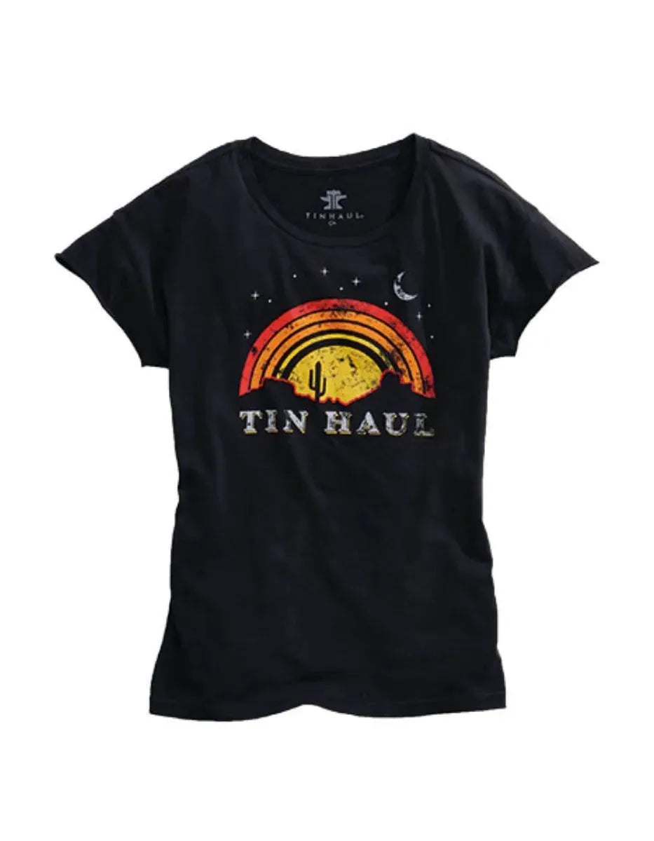 Tin Haul Sunset and Moon (Black) - Women's T-Shirt Black