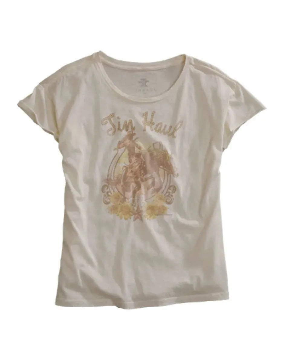 Tin Haul Buckin Cowgirl (White) - Women's T-Shirt White